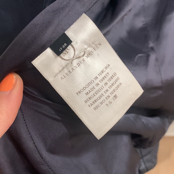 Alexander McQueen navy leather moto jacket zippers - Picture 8 of 14